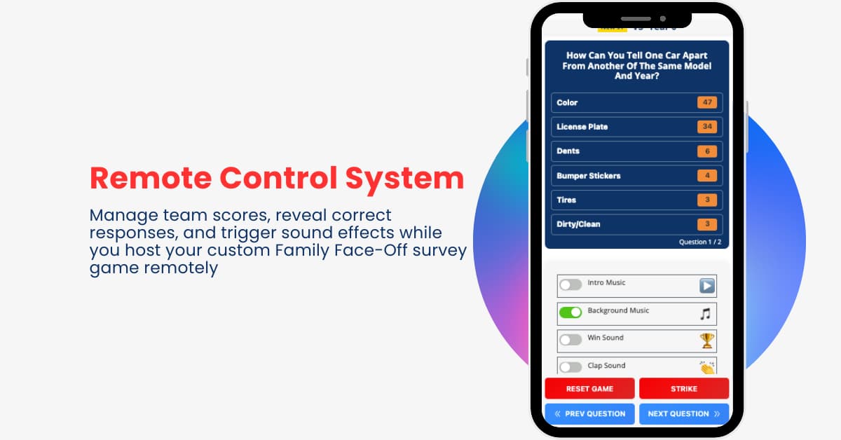 Remote control and custom questions